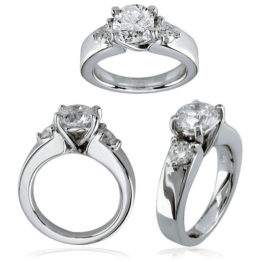 Diamond Engagement Ring Setting in 18K White Gold, 0.50CT