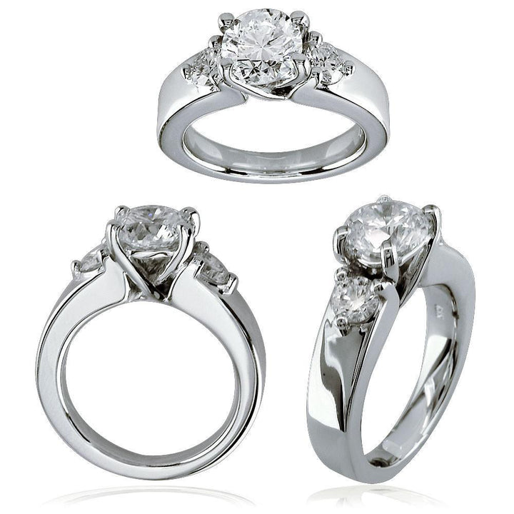 Diamond Engagement Ring Setting in 18K White Gold, 0.50CT