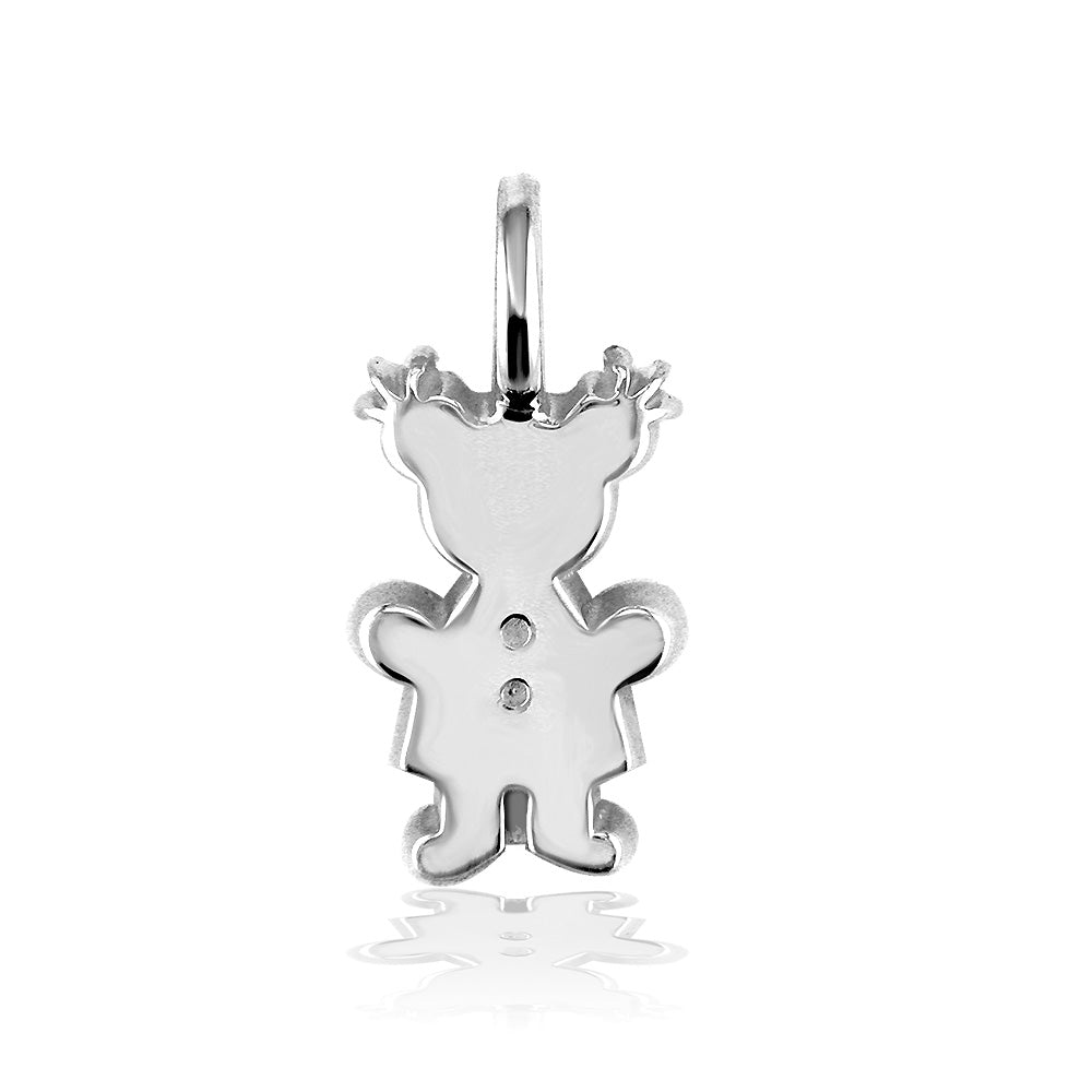 Classic Kids Medium Sziro Girl Charm for Mom, Grandma in Sterling Silver