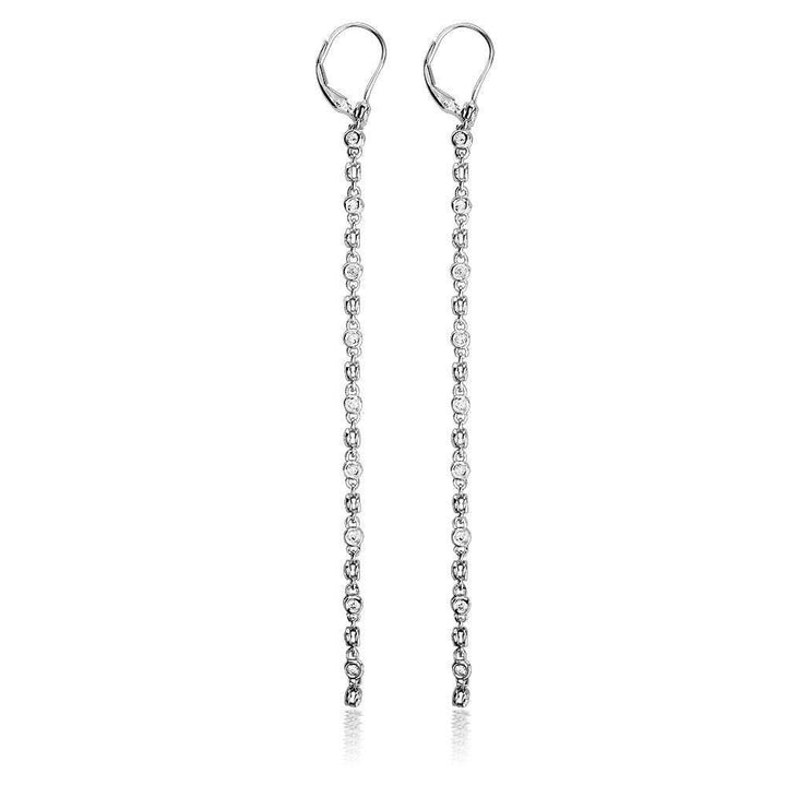 Two-Sided Diamond Chain Earrings, 2.20CT Total in 14K
