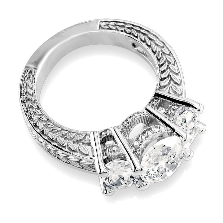 Three Stone Oval Diamonds Engagement Ring Setting, 1.5CT Total Sides in 14k White Gold