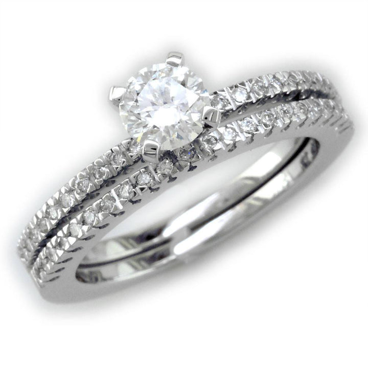 Diamond Engagement Ring Setting for Small Diamond, 0.15CT in 18k White Gold