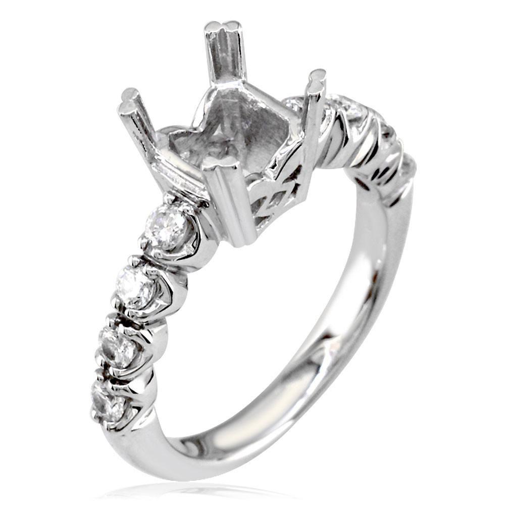 Diamond Engagement Ring Setting, 0.40CT in 18k White Gold