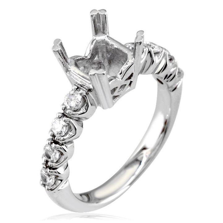 Diamond Engagement Ring Setting, 0.40CT in 18k White Gold