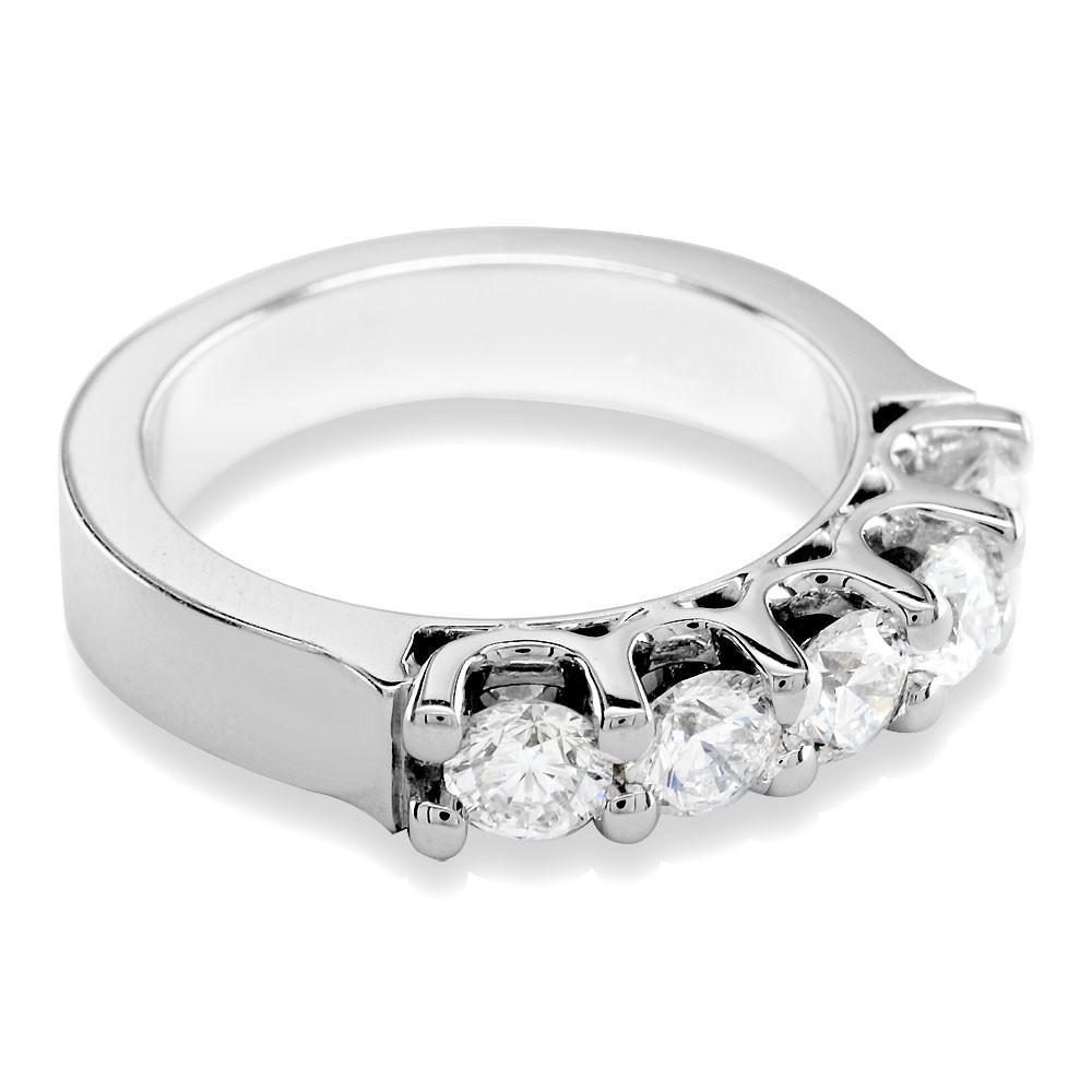 Shared Prong Diamond Band, 1.15CT