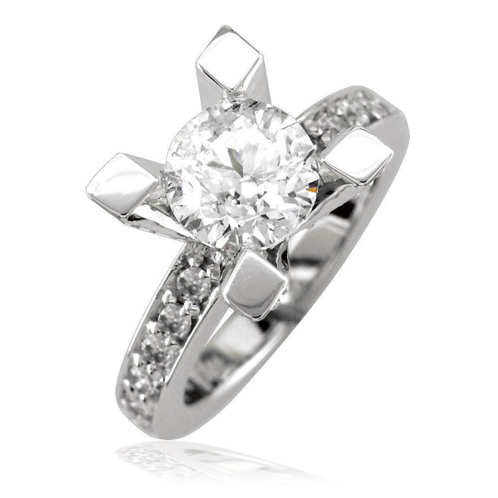 Diamond Engagement Ring Setting in 18K White Gold, 0.75CT