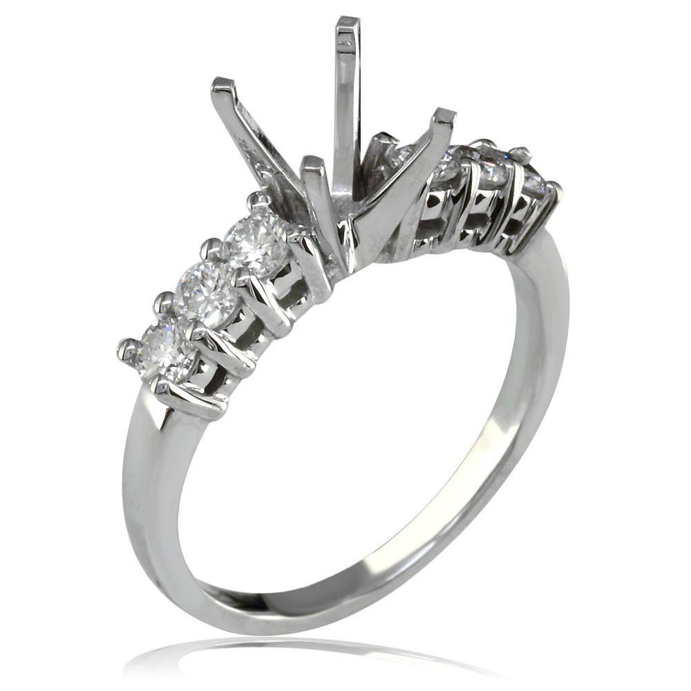 Diamond Engagement Ring Setting in 14K White Gold, 0.55CT