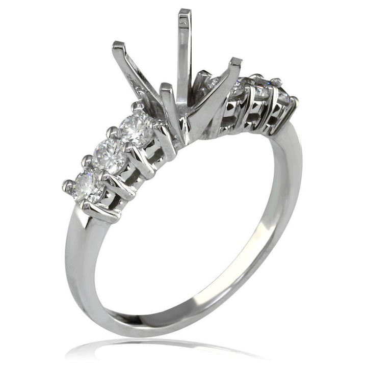 Diamond Engagement Ring Setting in 14K White Gold, 0.55CT