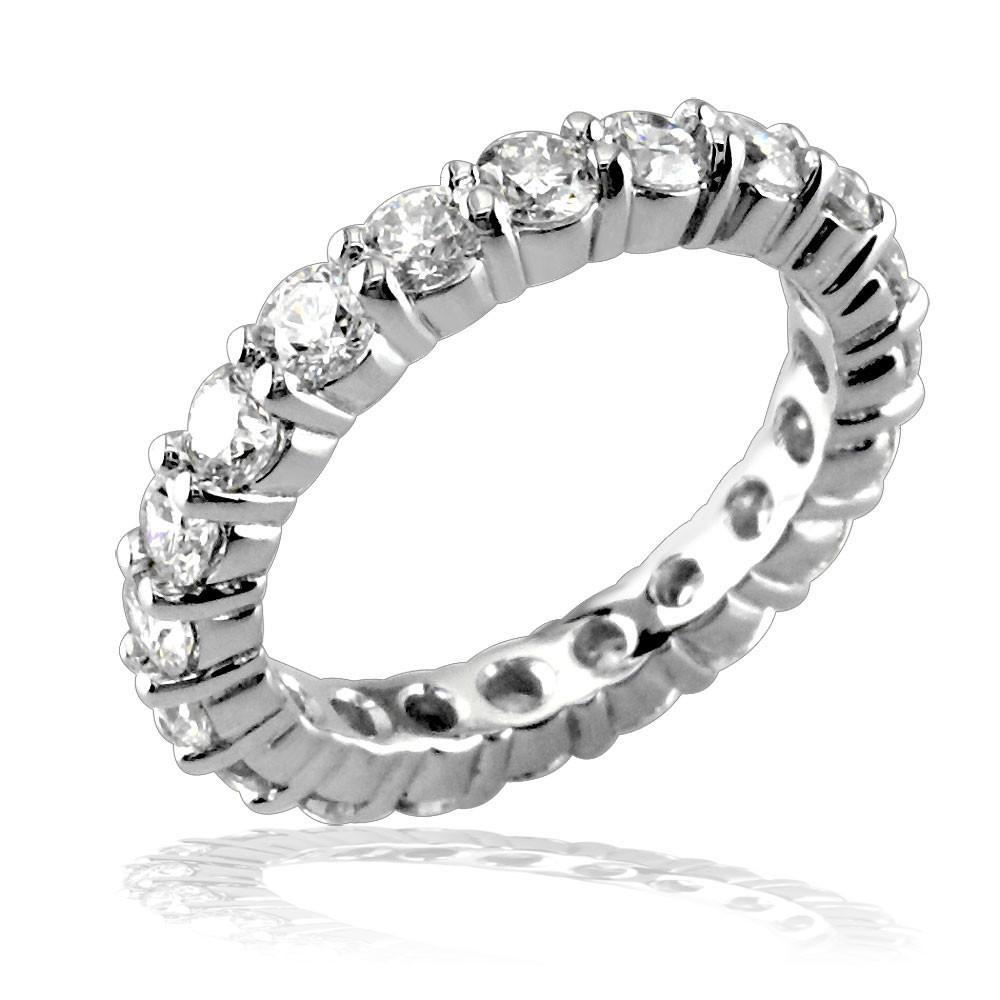 Round Diamonds Eternity Band in 18K, 2.10CT