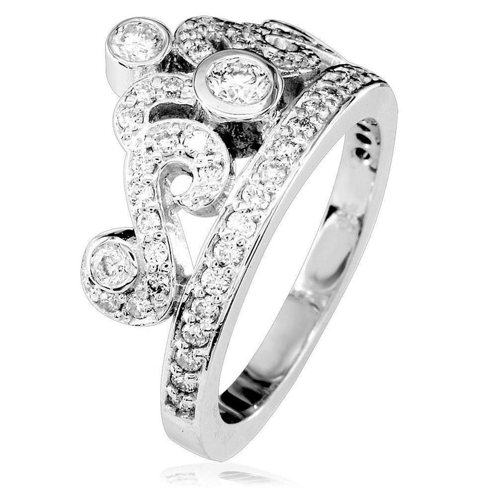 Diamond Tiara Ring, 0.93CT in 14k White Gold