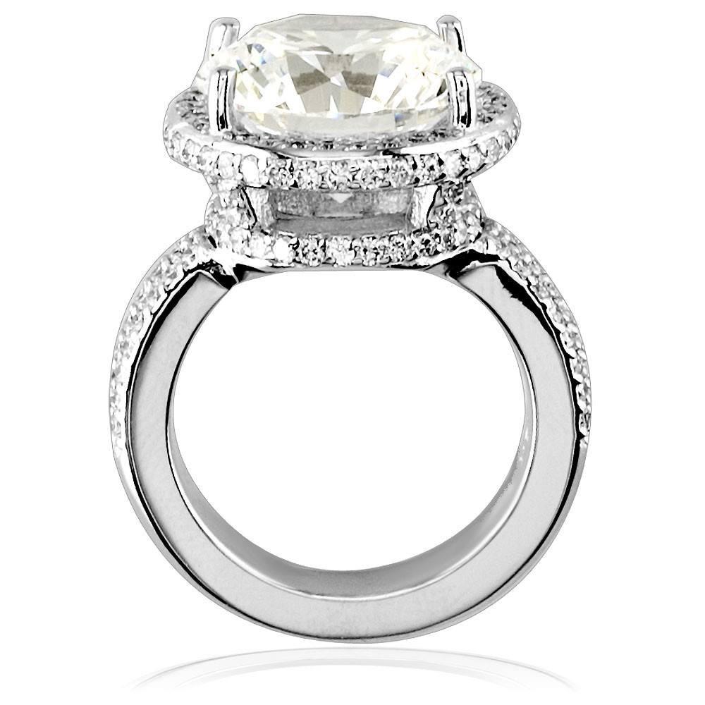Large Cubic Zirconia Ring Set in Diamond Basket