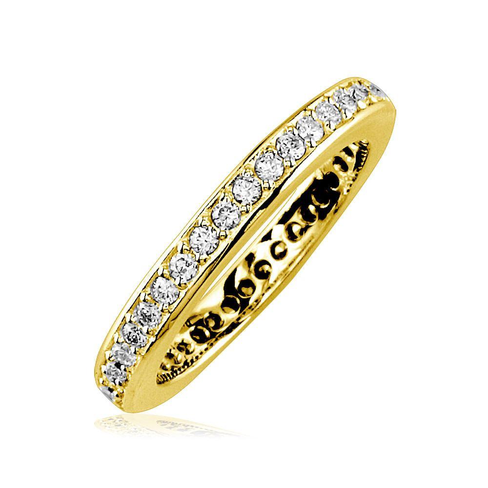Round Diamonds Wedding Band, Eternity Style, 0.52CT in 14k Yellow Gold