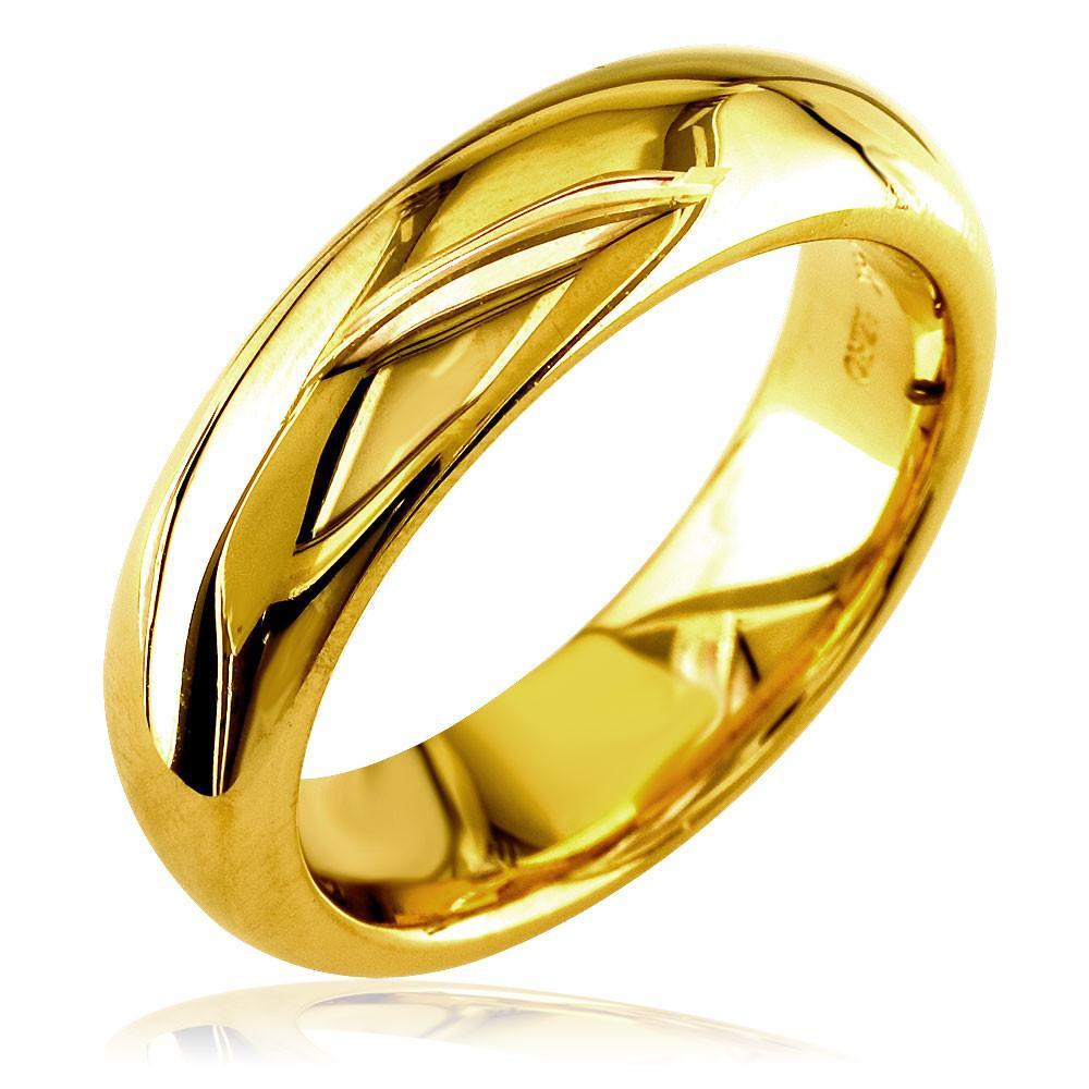 Plain Band 7mm Wide, Thicker Version in 14K