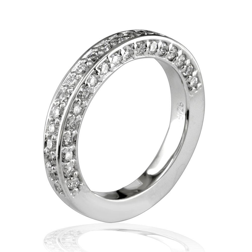 Diamond Wedding Band in 18K White Gold, 0.60CT