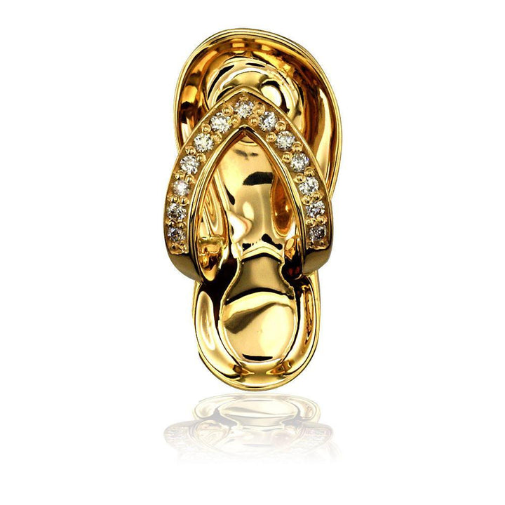 Diamond Flip Flop Pendant, 0.20CT