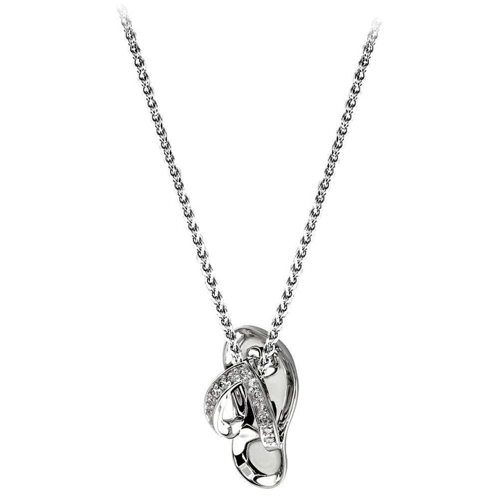 Diamond Flip Flop Pendant, 0.20CT