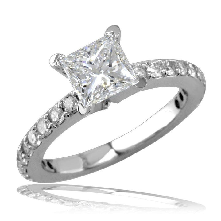 Diamond Engagement Ring Setting in 18K White Gold, 0.60CT
