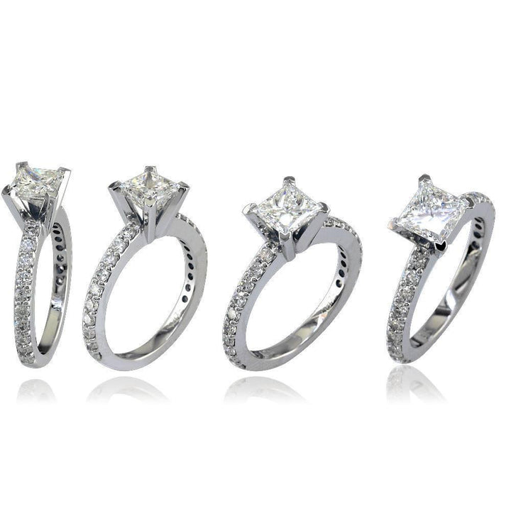 Diamond Engagement Ring Setting in 14K White Gold, 0.60CT