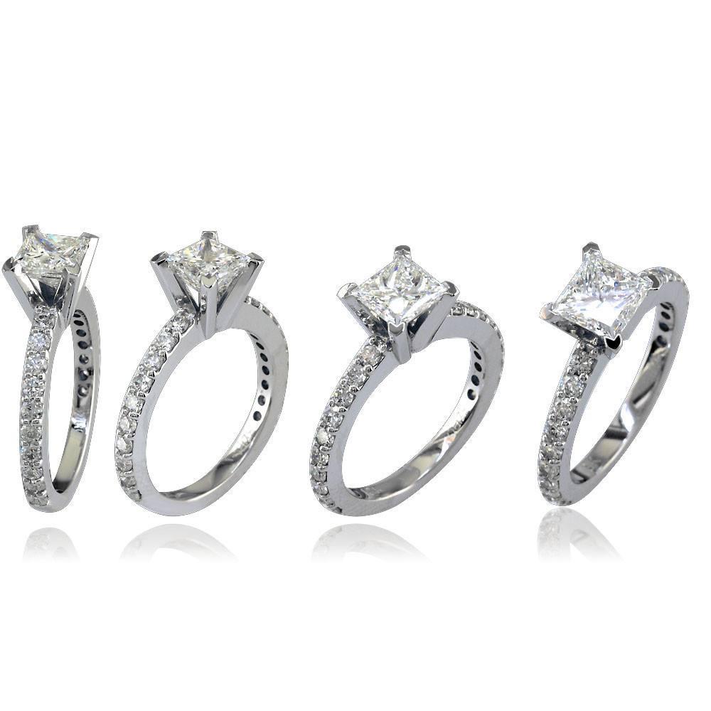 Diamond Engagement Ring Setting in 18K White Gold, 0.60CT