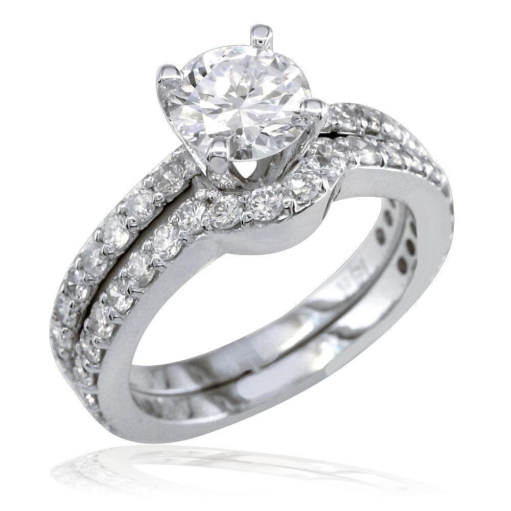 Diamond Engagement Ring Setting in 18K White Gold, 0.60CT