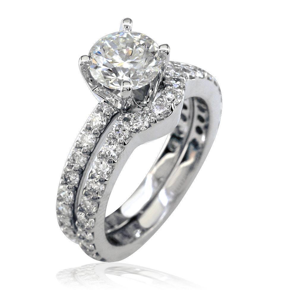 Diamond Engagement Ring Setting in 14K White Gold, 0.60CT