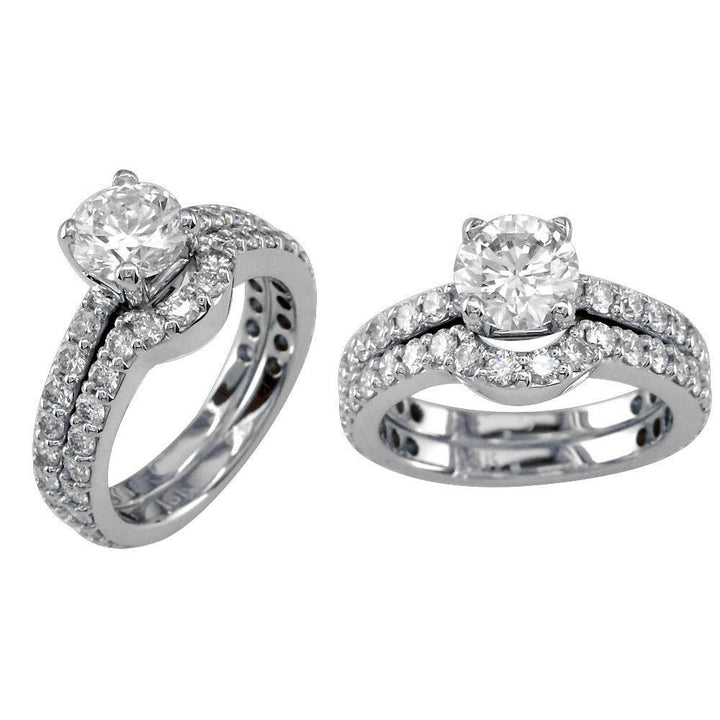Diamond Engagement Ring Setting in 18K White Gold, 0.60CT