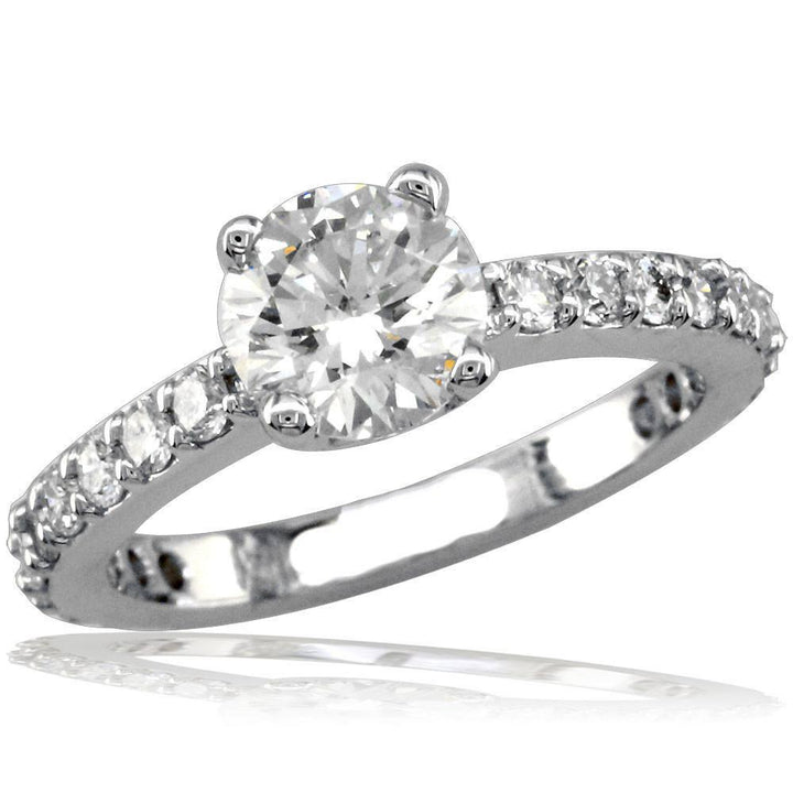 Diamond Engagement Ring Setting in 14K White Gold, 0.60CT