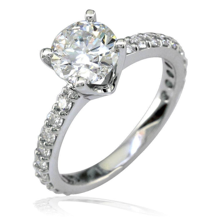 Diamond Engagement Ring Setting in 18K White Gold, 0.60CT