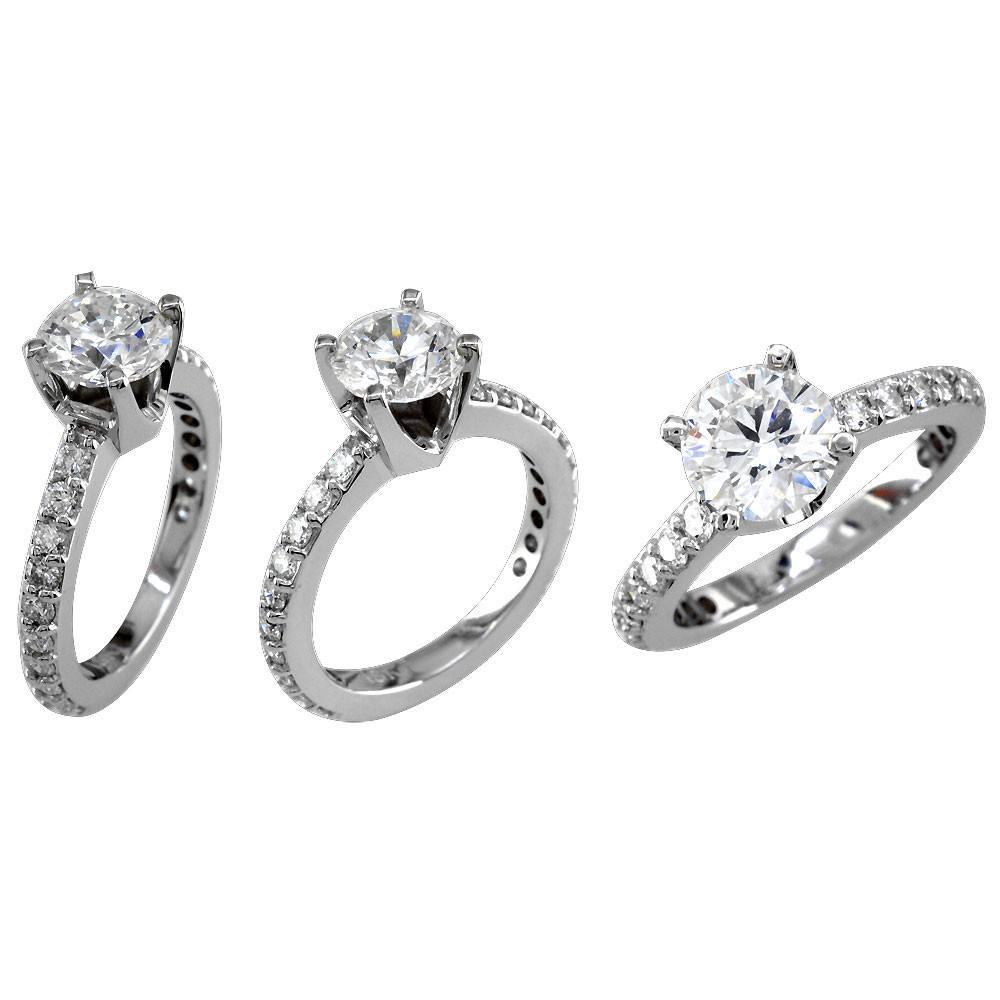 Diamond Engagement Ring Setting in 14K White Gold, 0.60CT
