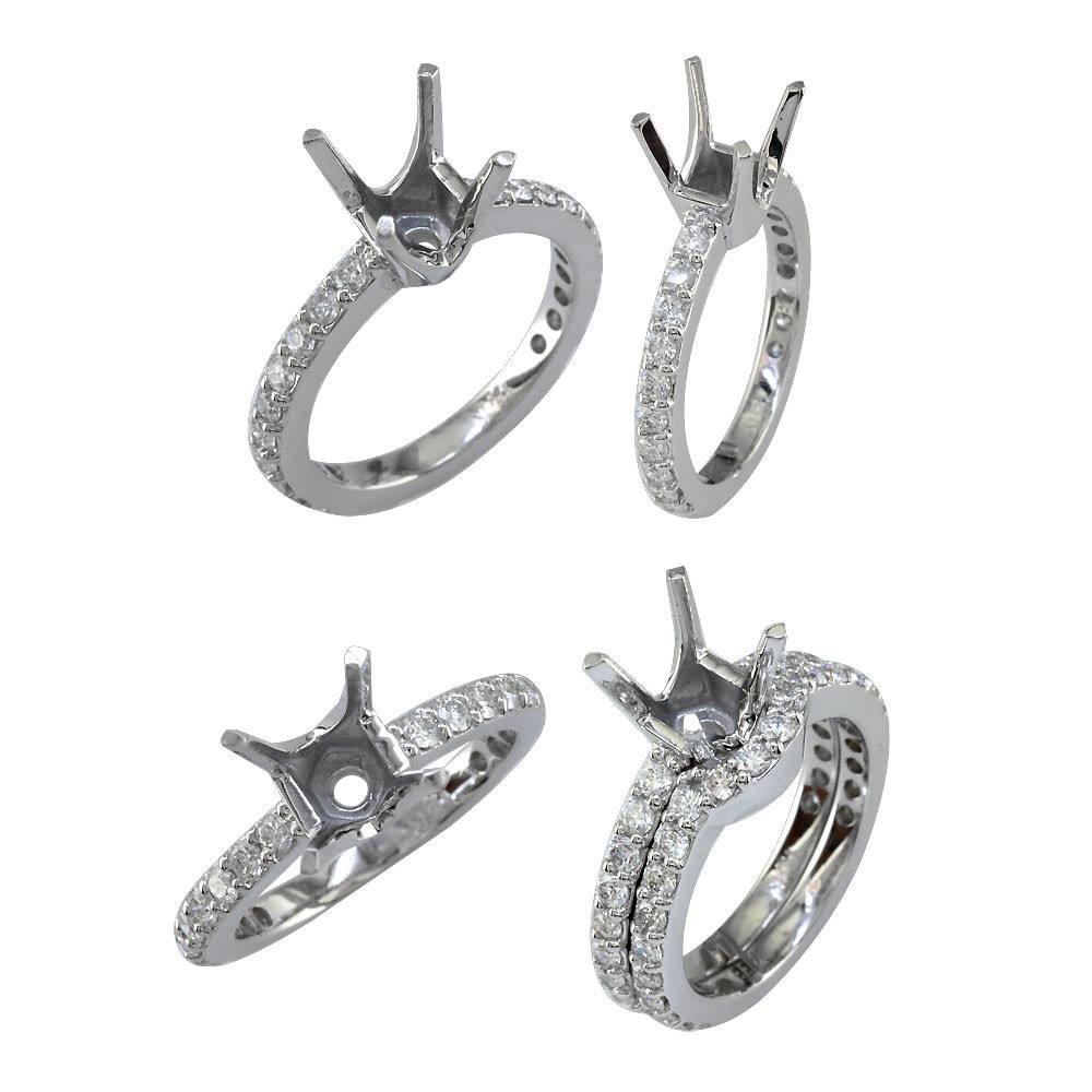 Diamond Engagement Ring Setting in 18K White Gold, 0.60CT