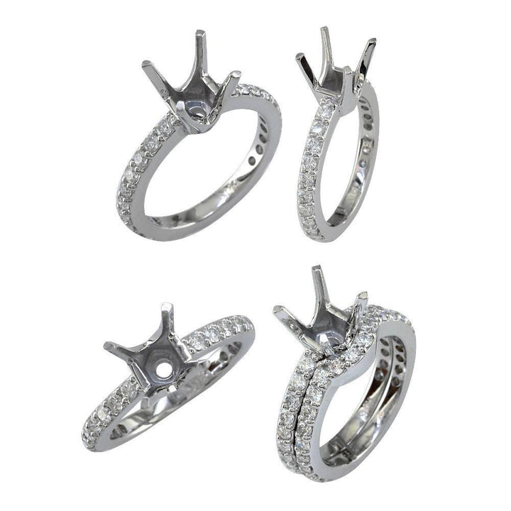 Diamond Engagement Ring Setting in 18K White Gold, 0.60CT