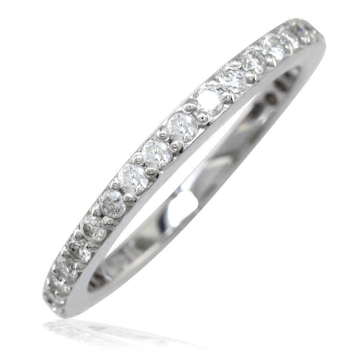 2mm Wide Diamond Wedding Band in 14K, 0.30CT
