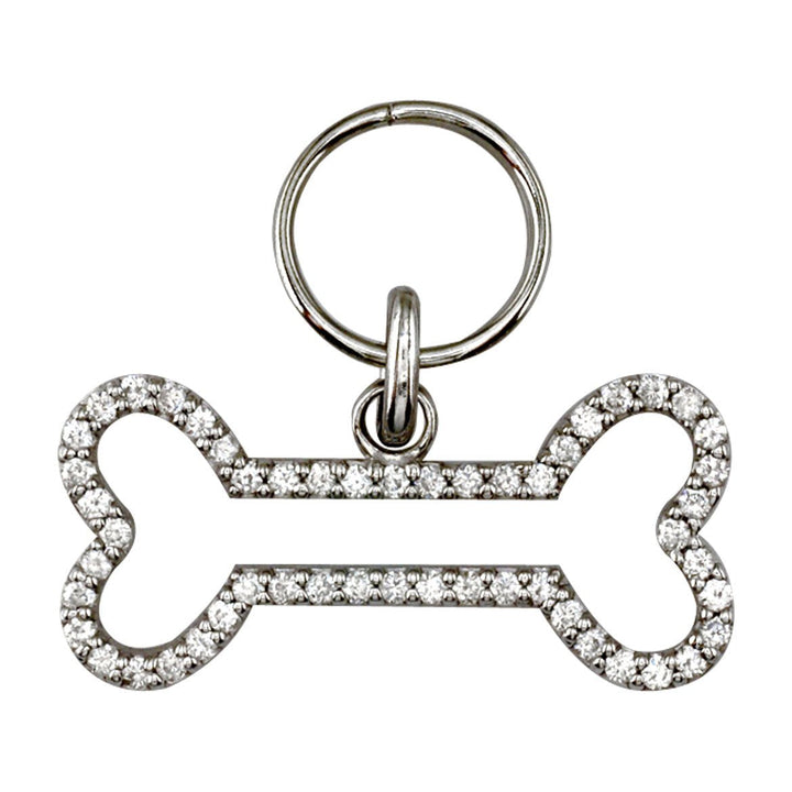 Open Szira Dog Bone Diamond Pendant in 14K White Gold