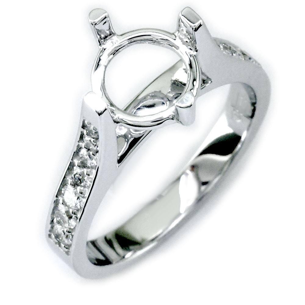 Diamond Engagement Ring Setting in 18K White Gold, 0.30CT