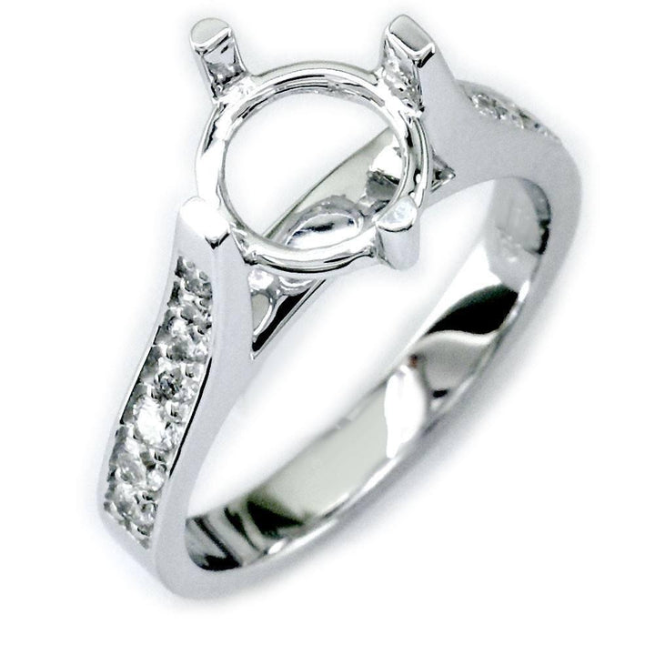 Diamond Engagement Ring Setting in 18K White Gold, 0.30CT