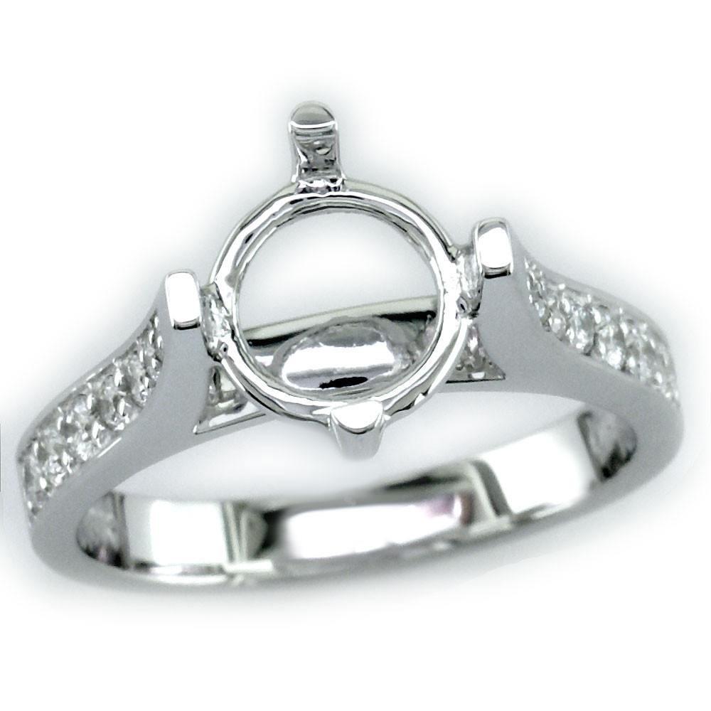Diamond Engagement Ring Setting in 18K White Gold, 0.30CT