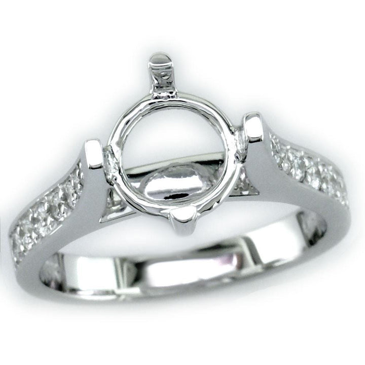 Diamond Engagement Ring Setting in 18K White Gold, 0.30CT