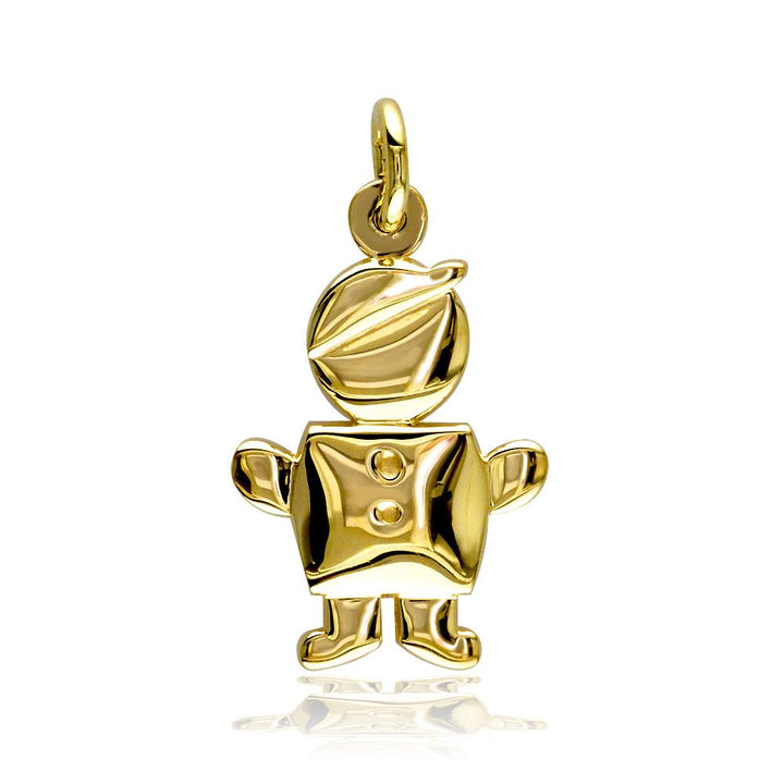 Small Belly Kids Sziro Boy 14k Yellow Gold Charm for Mom, Grandma