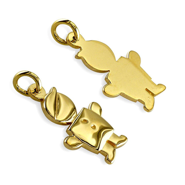 Small Belly Kids Sziro Boy 14k Yellow Gold Charm for Mom, Grandma