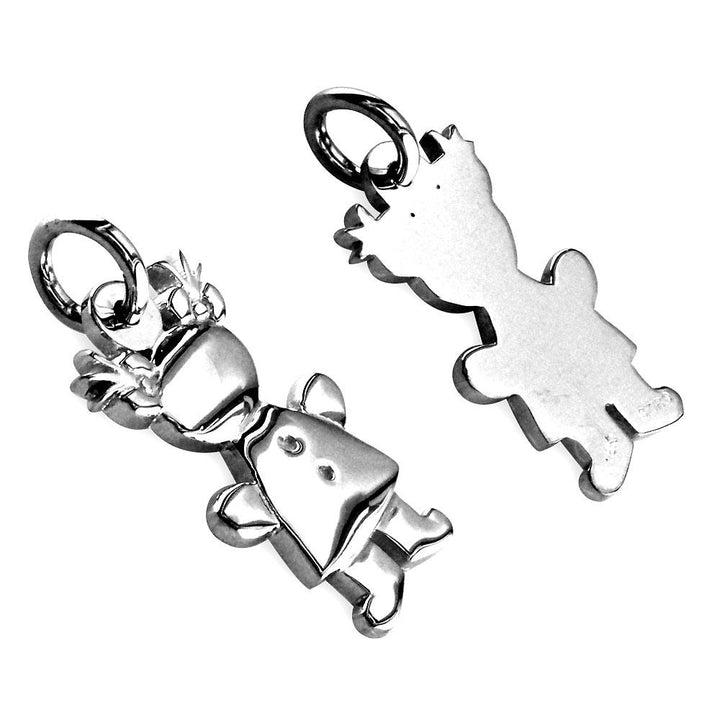 Small Belly Kids Sziro Girl 14k White Gold Charm for Mom, Grandma