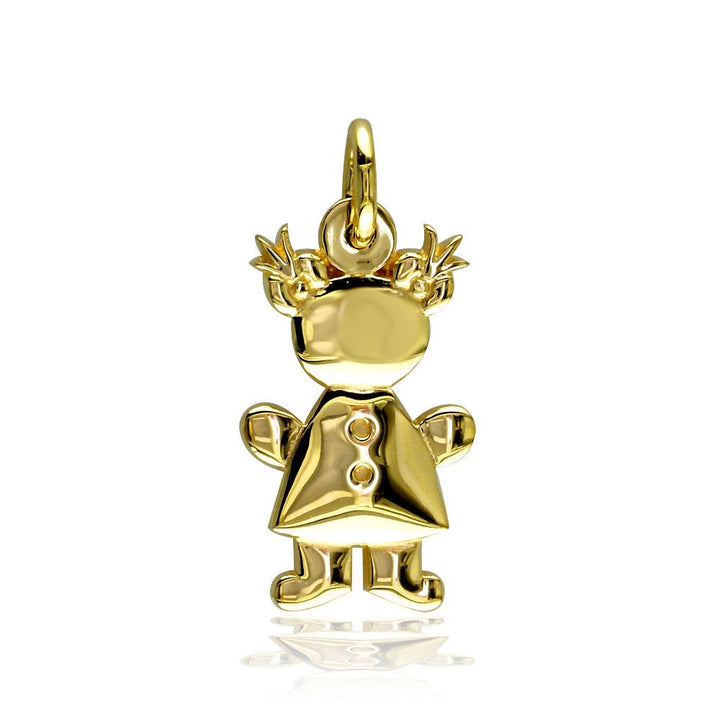 Small Belly Kids Sziro Girl 14k Yellow Gold Charm for Mom, Grandma