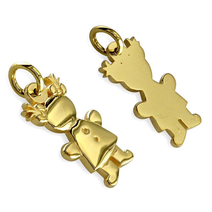 Small Belly Kids Sziro Girl 14k Yellow Gold Charm for Mom, Grandma