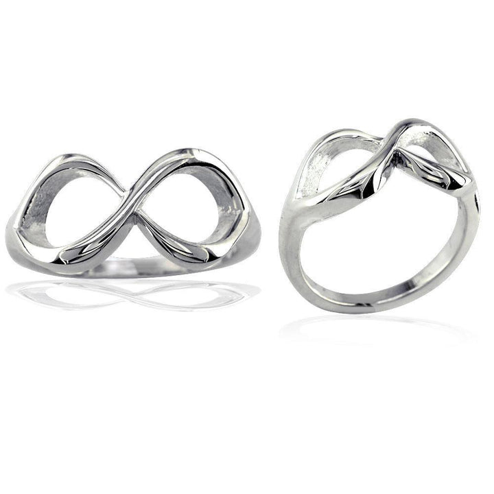 Classic Infinity Ring, 10mm Wide in Sterling Silver