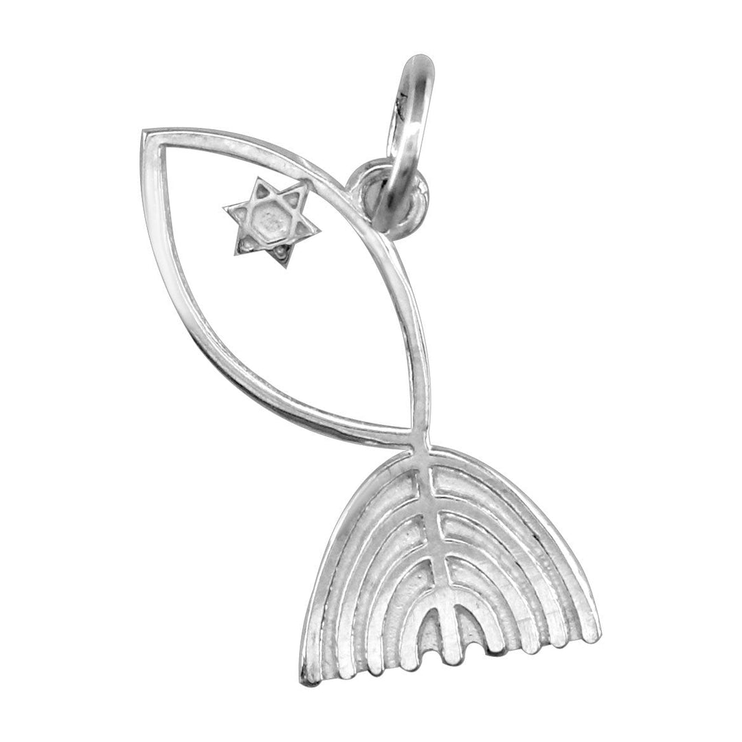 Messianic Fish Charm in 14K White Gold