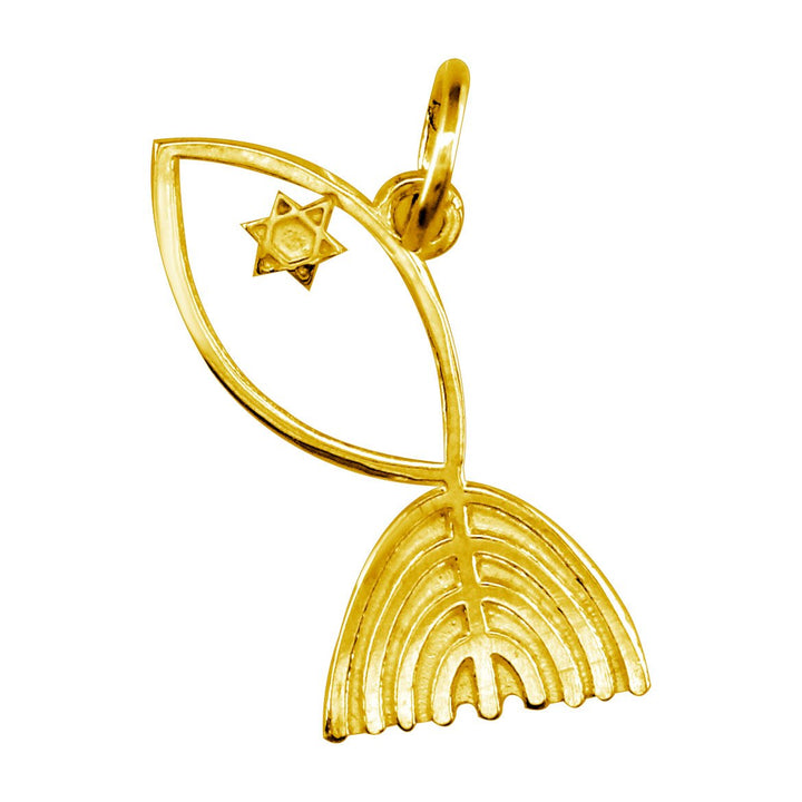Messianic Fish Charm in 14k Yellow Gold