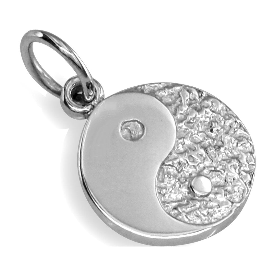 Mini Yin and Yang Charm in 14K White Gold