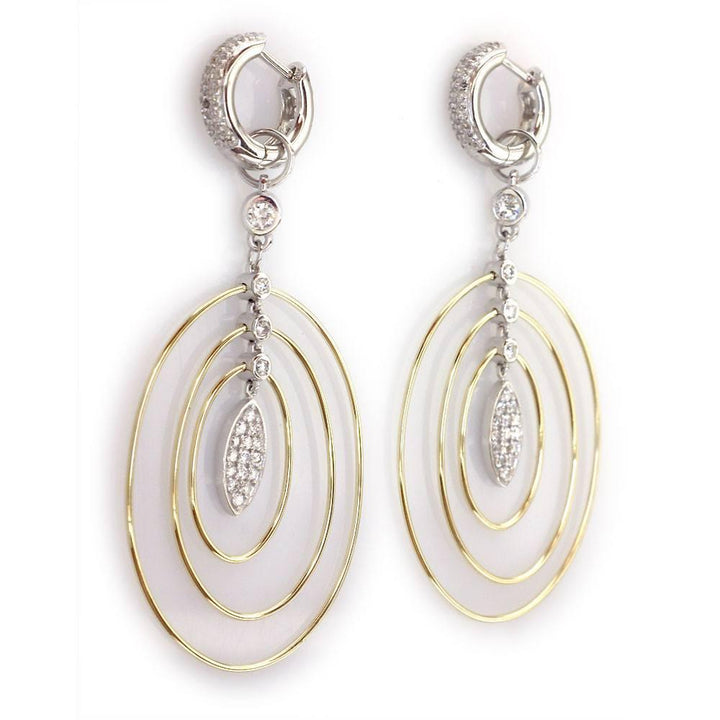 Large Diamond Earring Jackets in 14K Yellow and White Gold