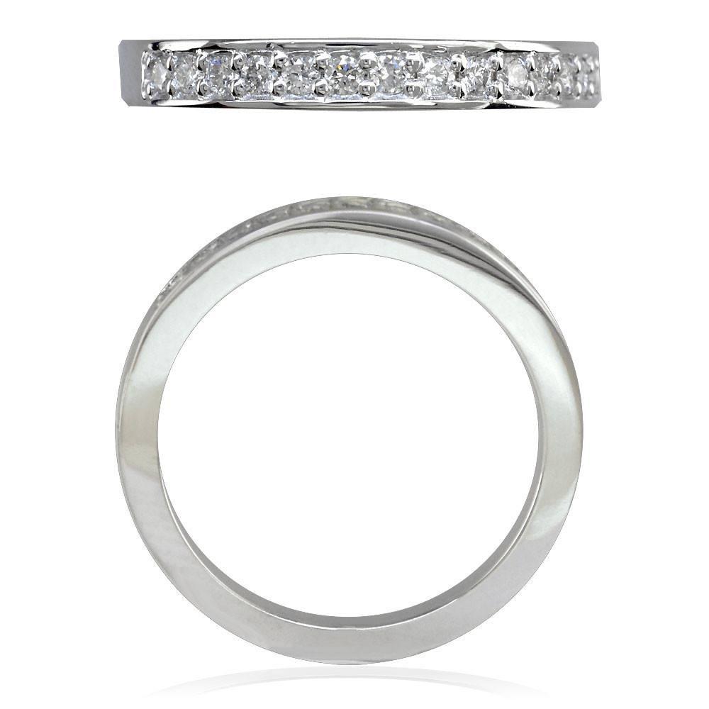 14K White Gold Diamond Band, Halfway, 0.26CT