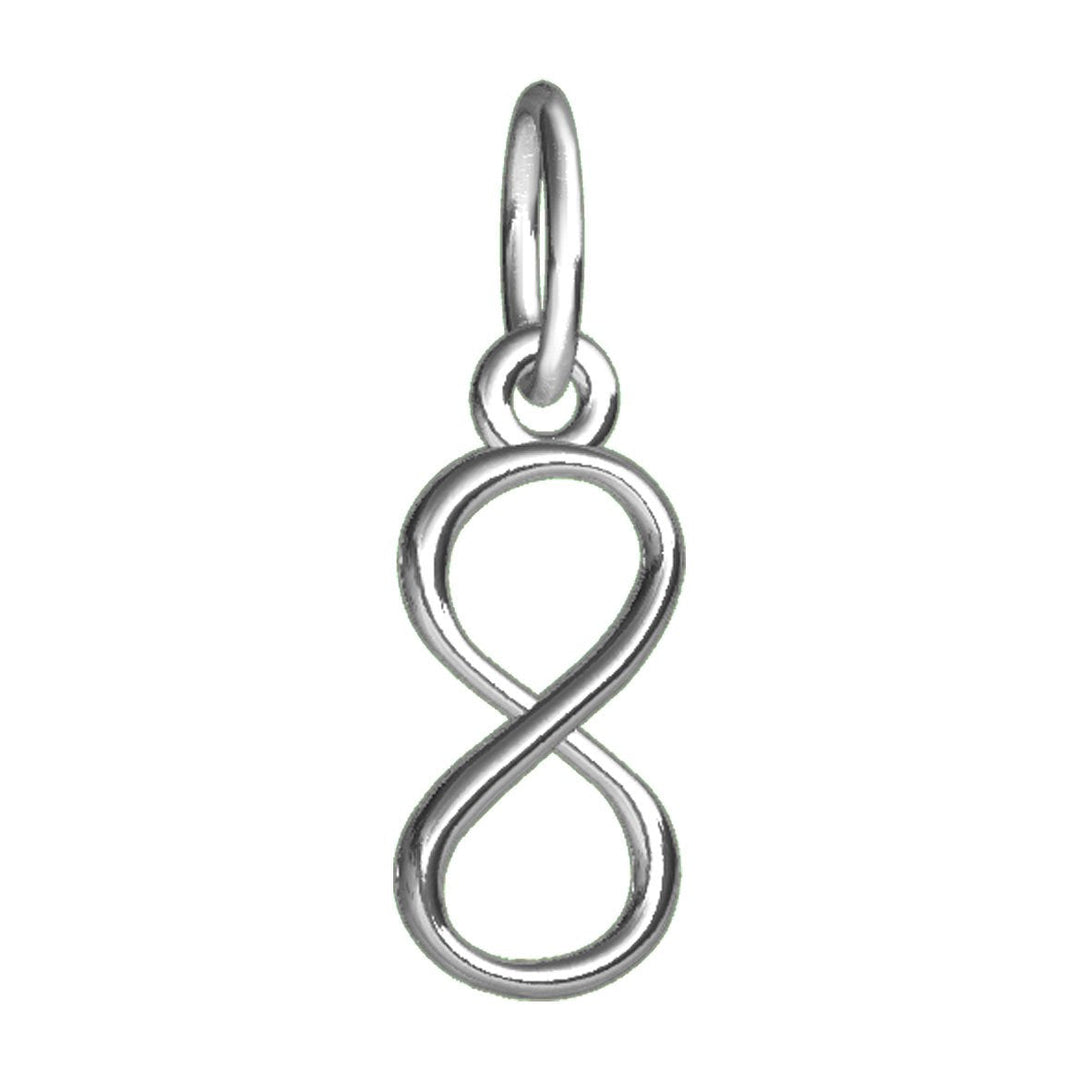 Mini Infinity Symbol Charm,4mm in 14k White Gold
