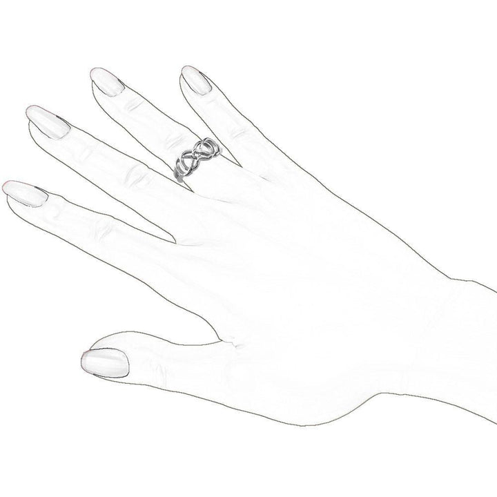 Double Infinity Symbol Ring,Best Friends Forever Ring,8mm in 14k Yellow Gold
